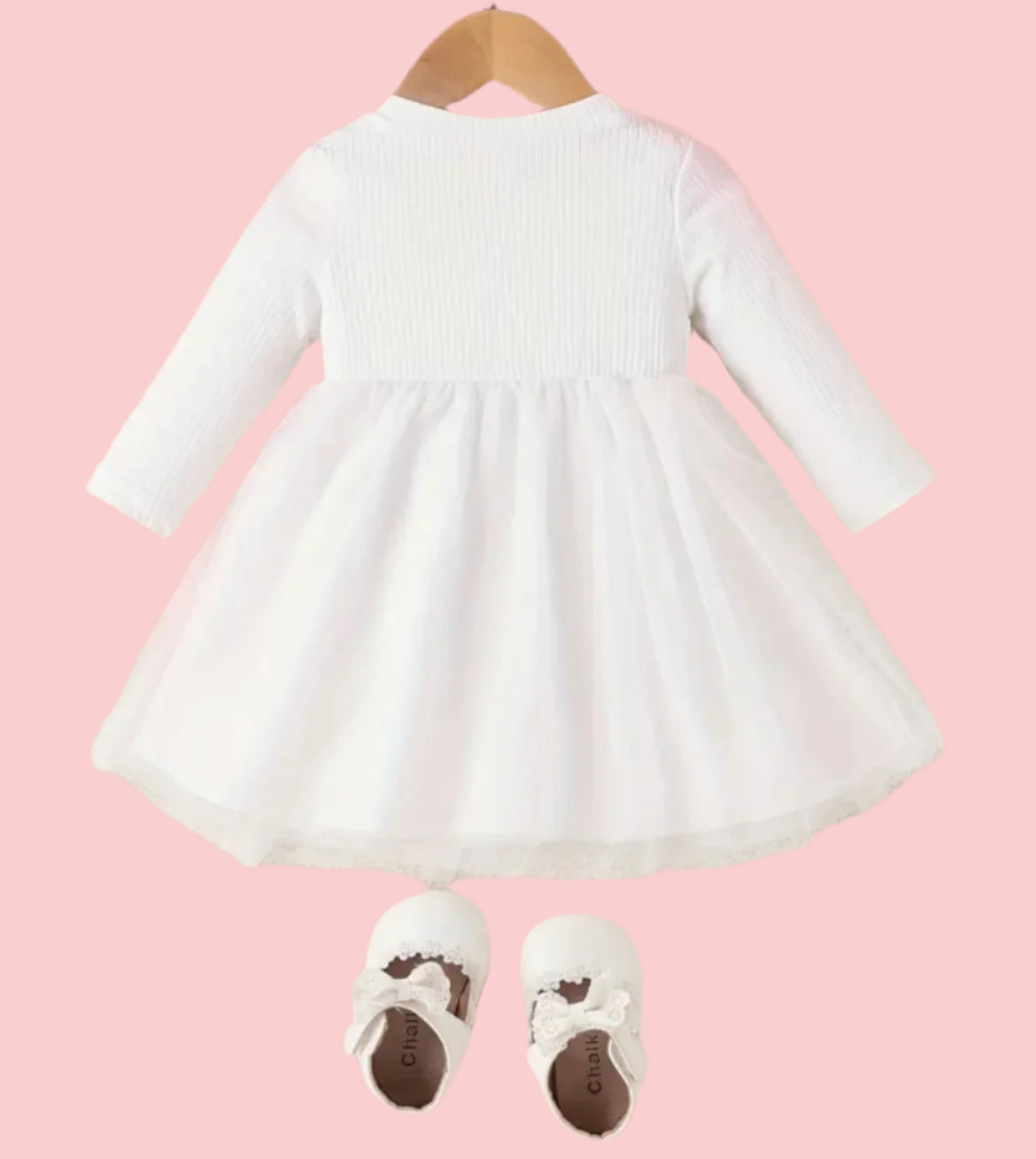 White Tutu Flower Dress, baby, toddler, girl, party, Baptism, wedding