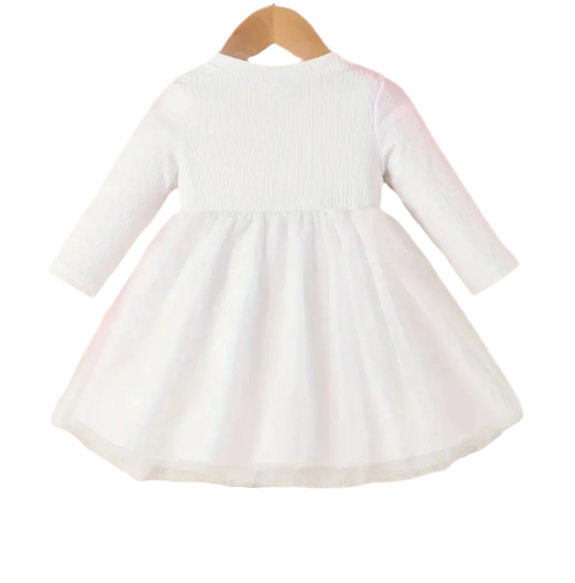 White Tutu Dress w/Embroidered Flowers, baby, toddler, girl, party, Baptism, wedding