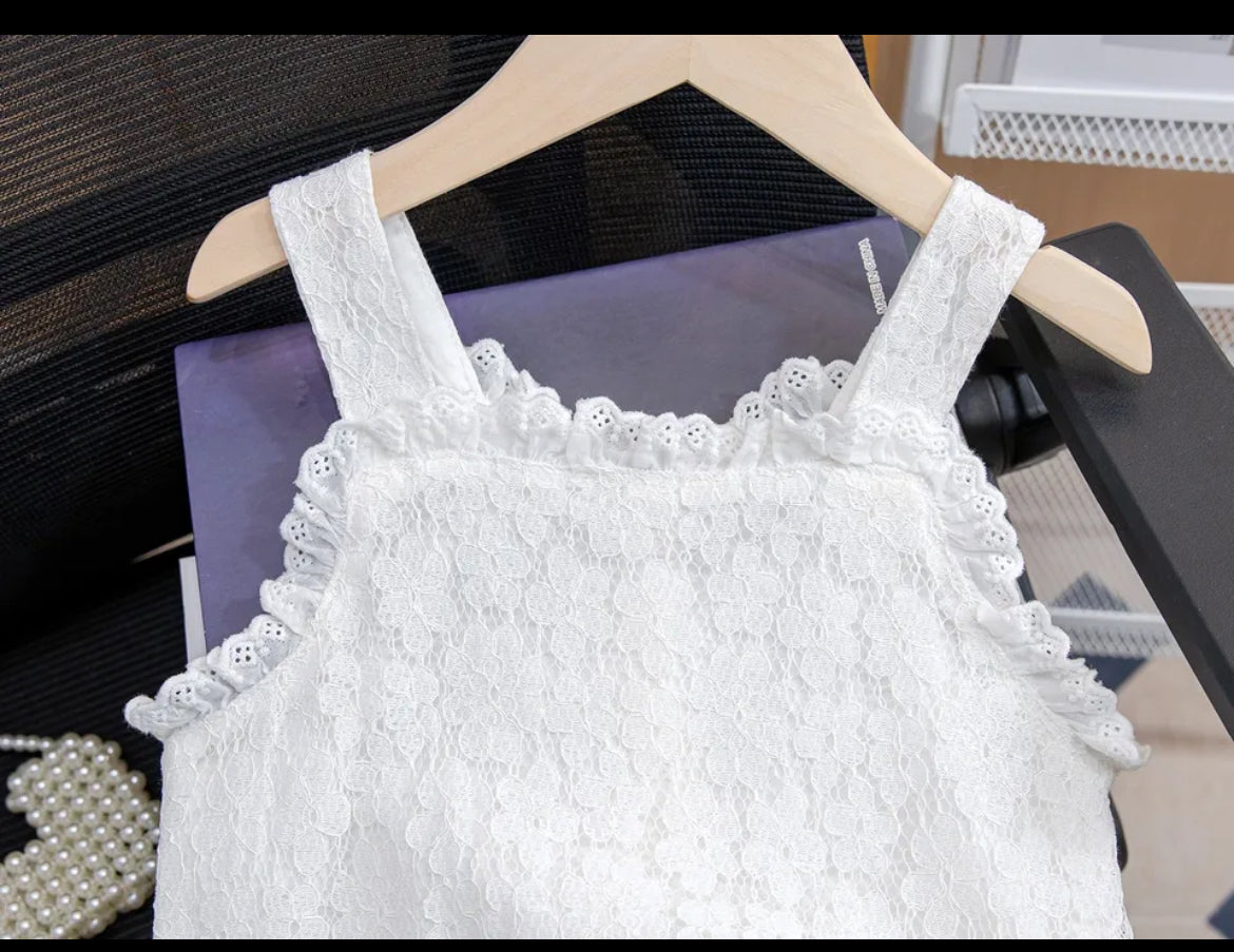 White Lace Sleeveless Outfit, girl, Spring/Summer, Set / SALE: Reg. $21.95