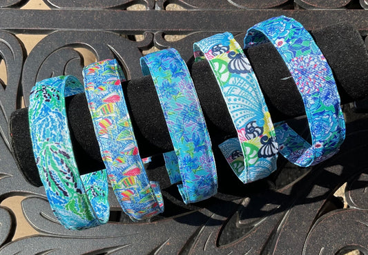 Blue & Green Preppy Print Headbands, Kids, Adults