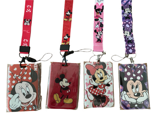 Disney Lanyard & Card Holder, Mouse, Minnie, Mickey