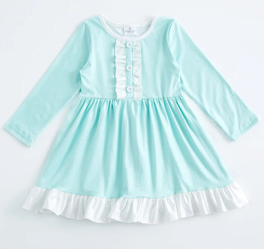 Icy Blue Twirl Dress, Milk Silk, girl, kids