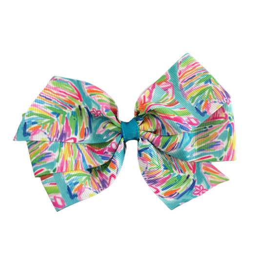 Island Time Preppy Hair Bow, Beach, girl, clip, palm, girl
