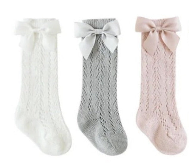 Lacey Knee Socks with Bow, Kids, girl, holiday, party