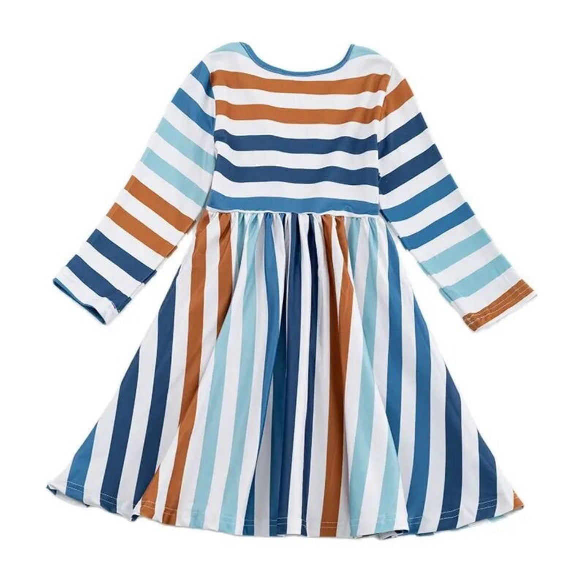 Striped Twirl Dress, girl's, kids, Milk Silk, long sleeve