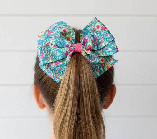 Guac N Roll Hair Bow, girl, clip, preppy