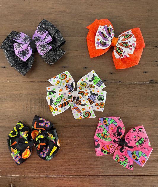 Halloween Hair Bows, Spider Web, Sparkly, Spooky, clip / SALE: Reg. $4.95