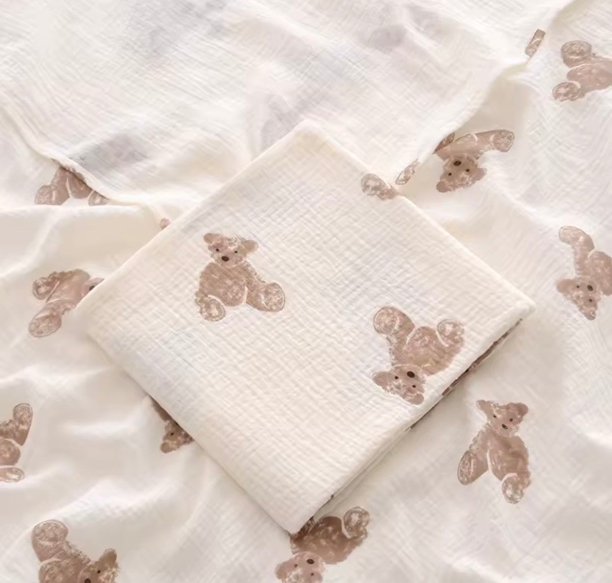 Bears Muslin Blanket, gift, infant, baby, Shower, unisex