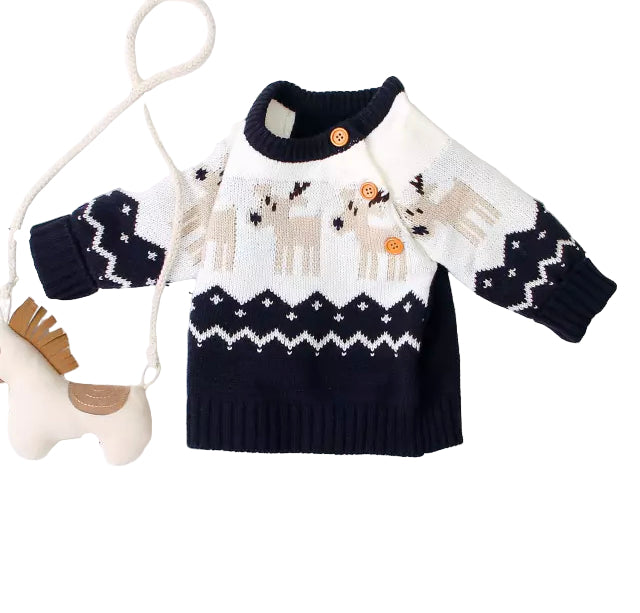 Blue or Red Unisex Knit Sweater, kids, top, winter, holiday, Christmas