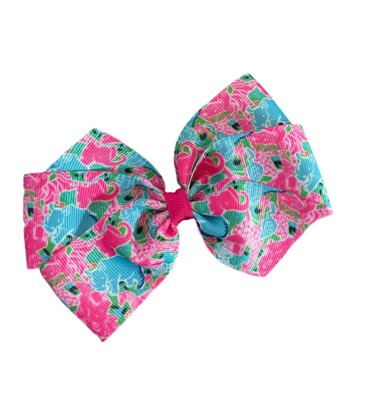 Zoo Animals Print Hair Bow, girl, clip, preppy