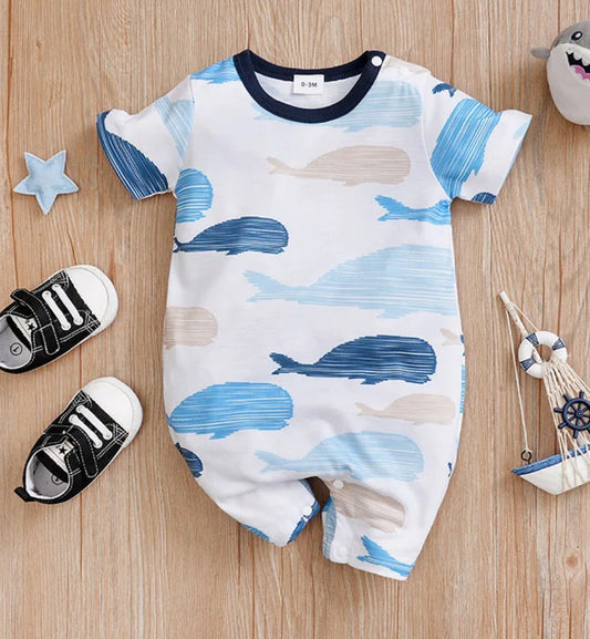 Whale Romper, onesie, baby, toddler, kids, nautical