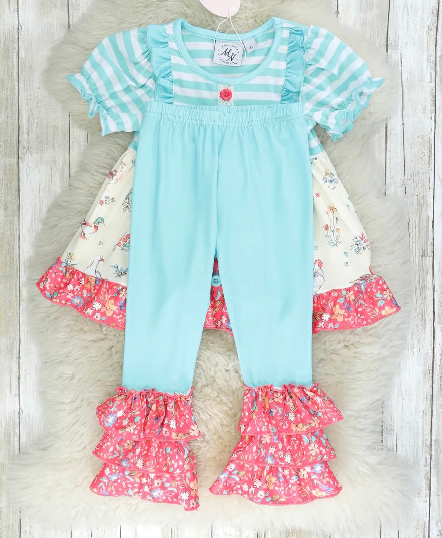 Barnyard Ruffle Outfit, kids, girl, set, leggings, SALE (Reg. $26.95)