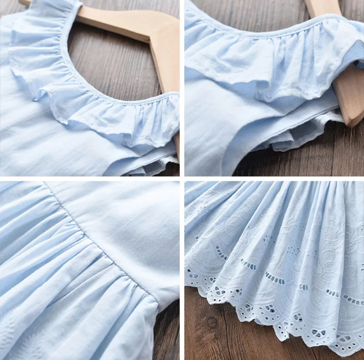 Blue Ruffle Eyelet Dress, Spring, Summer, girl, kids / SALE: Reg. $19.95