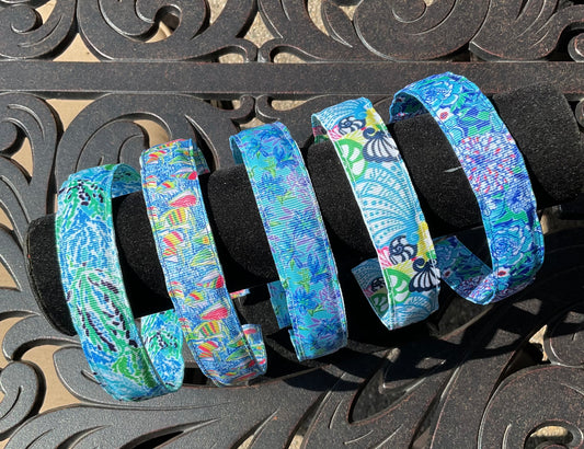 Blue & Green Preppy Print Headbands, Kids, Adults