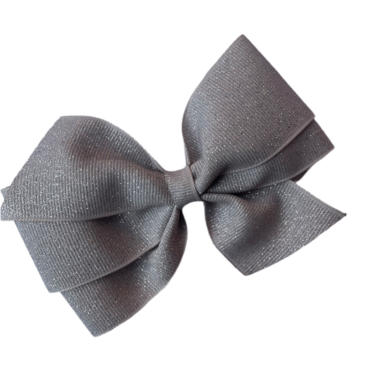 Silver Glitter Hair Bow, girl, holiday, Christmas