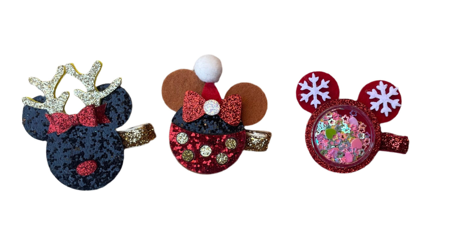 Holiday Mouse Hair Clips, girl, bow, Magical / DAY 12 of 12 Days of Deals