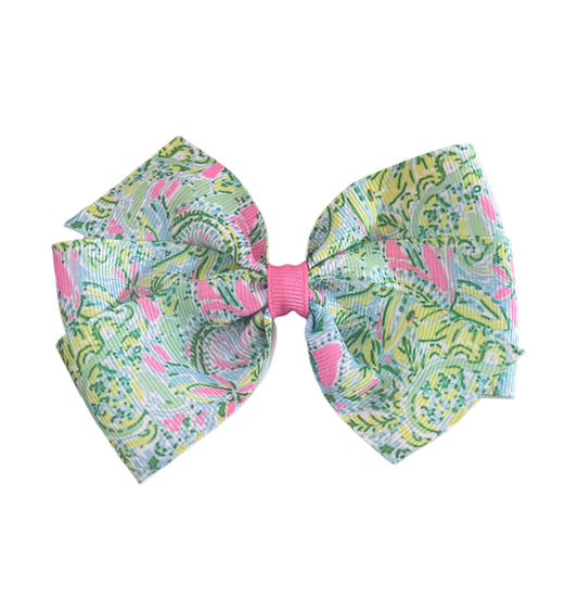 Coconut Jungle Preppy Hair Bow, girl, clip
