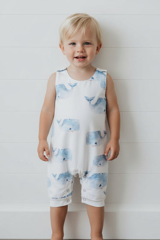 Whale Romper, toddler, baby, jumper, boy, nautical