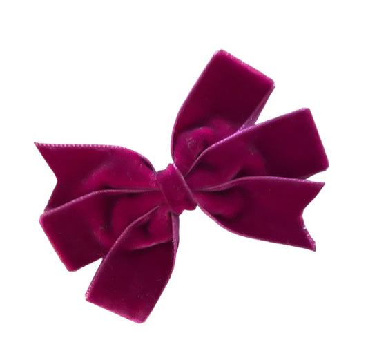 Velvet Small Hair Bow in Burgundy, girl, holiday, Christmas / DAY 12 of 12 Days of Deals