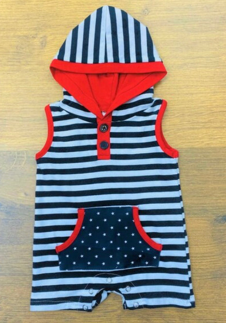 Striped Patriotic Romper, Toddler, Stars, baby, kids, nautical / SALE: Reg. $11.95