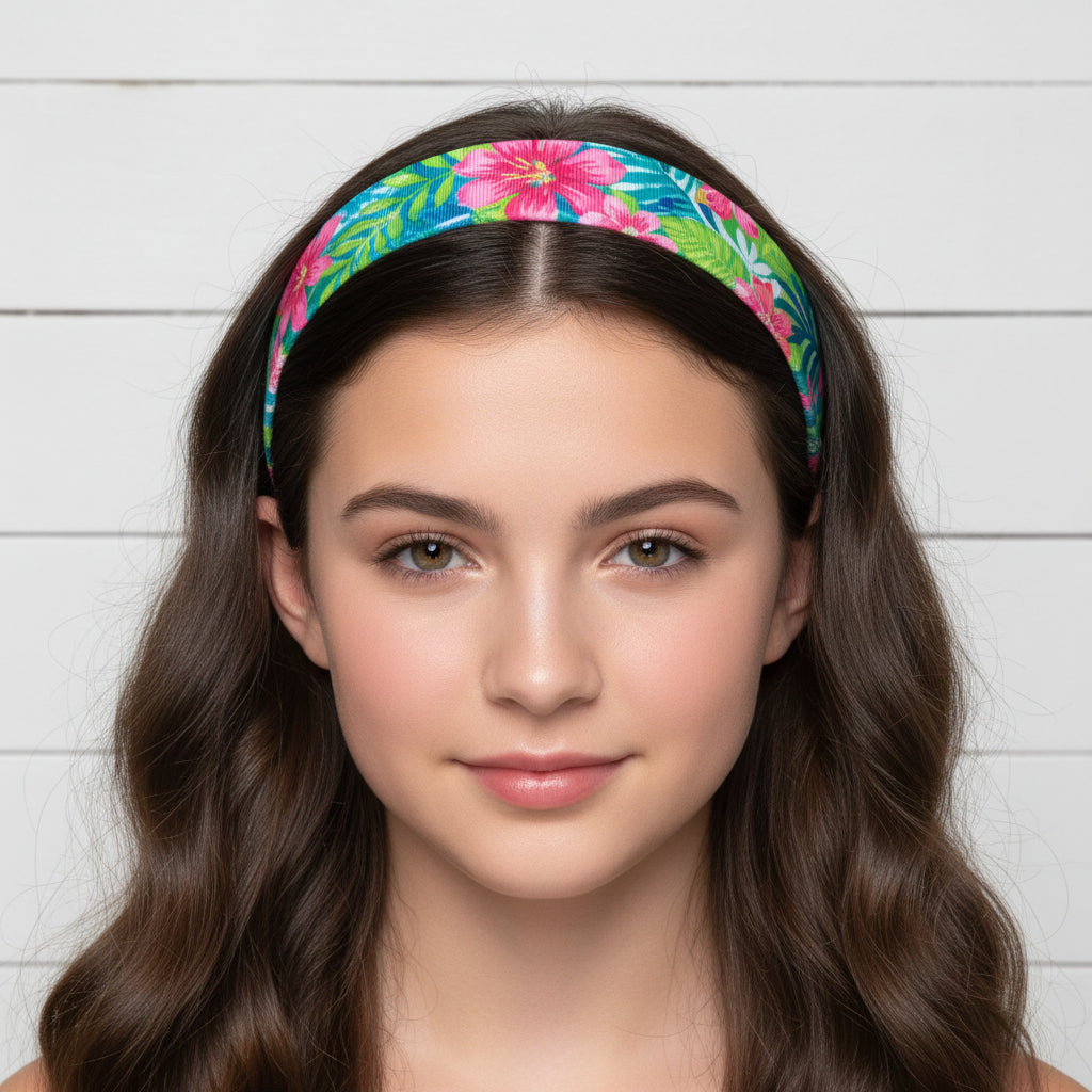 1" Palm Beach Print Headbands #2, Children, Adult