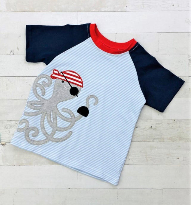 Short Sleeve Pirate Octopus Shirt, kids, boy, top / SALE: Reg. $12.95