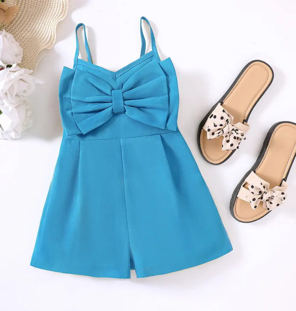 Bow Embellished Romper, 4 Colors, Jumper, Green, Pink, Blue, girl / SALE: Reg. $14.95