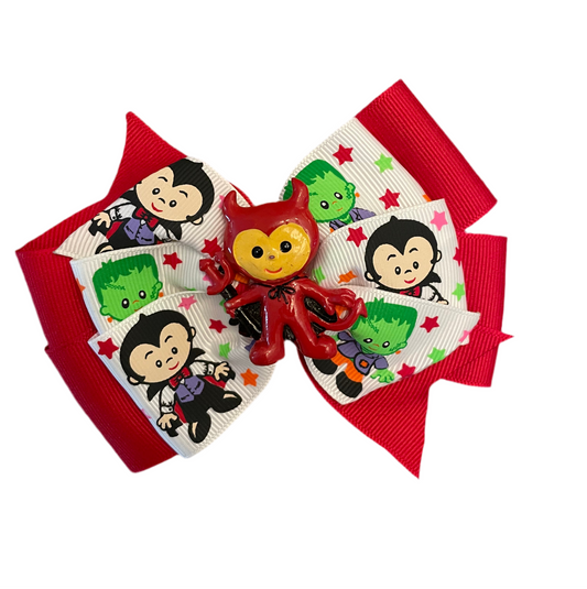 Lil' Devil Halloween Hair Bow, Spooky, Vampire, Frankenstein, clip