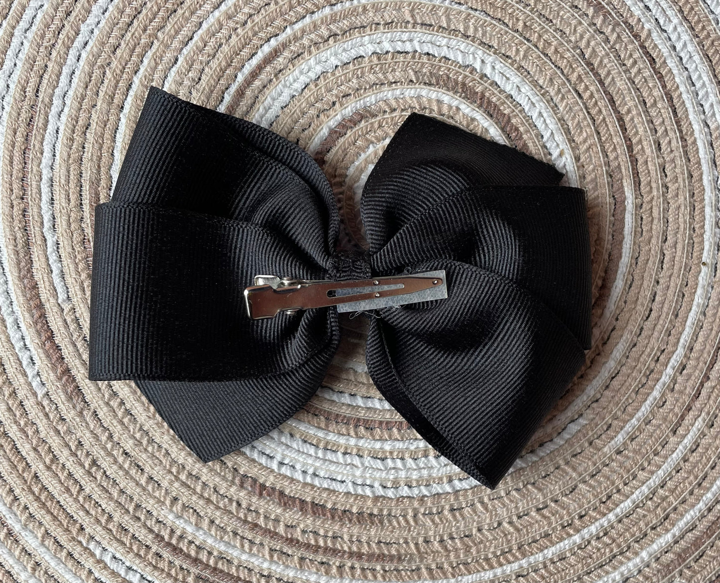 Lion's Double Hair Bow/Black, Detroit, football, kids, teen, adult, sports