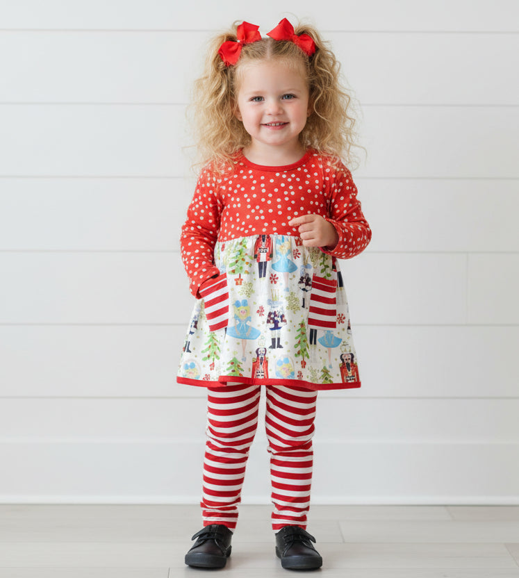 Nutcracker Girl's Striped Outfit, Milk Silk, Winter, gift / SALE