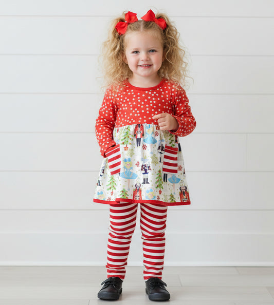 Nutcracker Girl's Striped Outfit, Milk Silk, Winter, gift