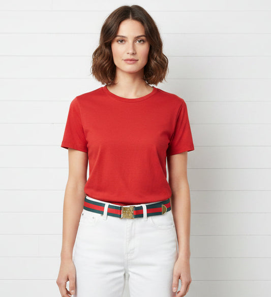 Red & Green Preppy Belt, Adjustable, gift, stripe