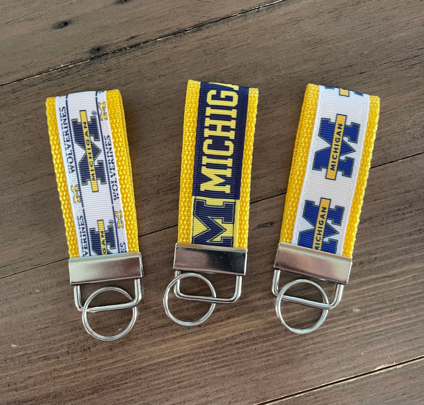 Michigan Keychain, Baseball, Key fob, football, college school, wolverine