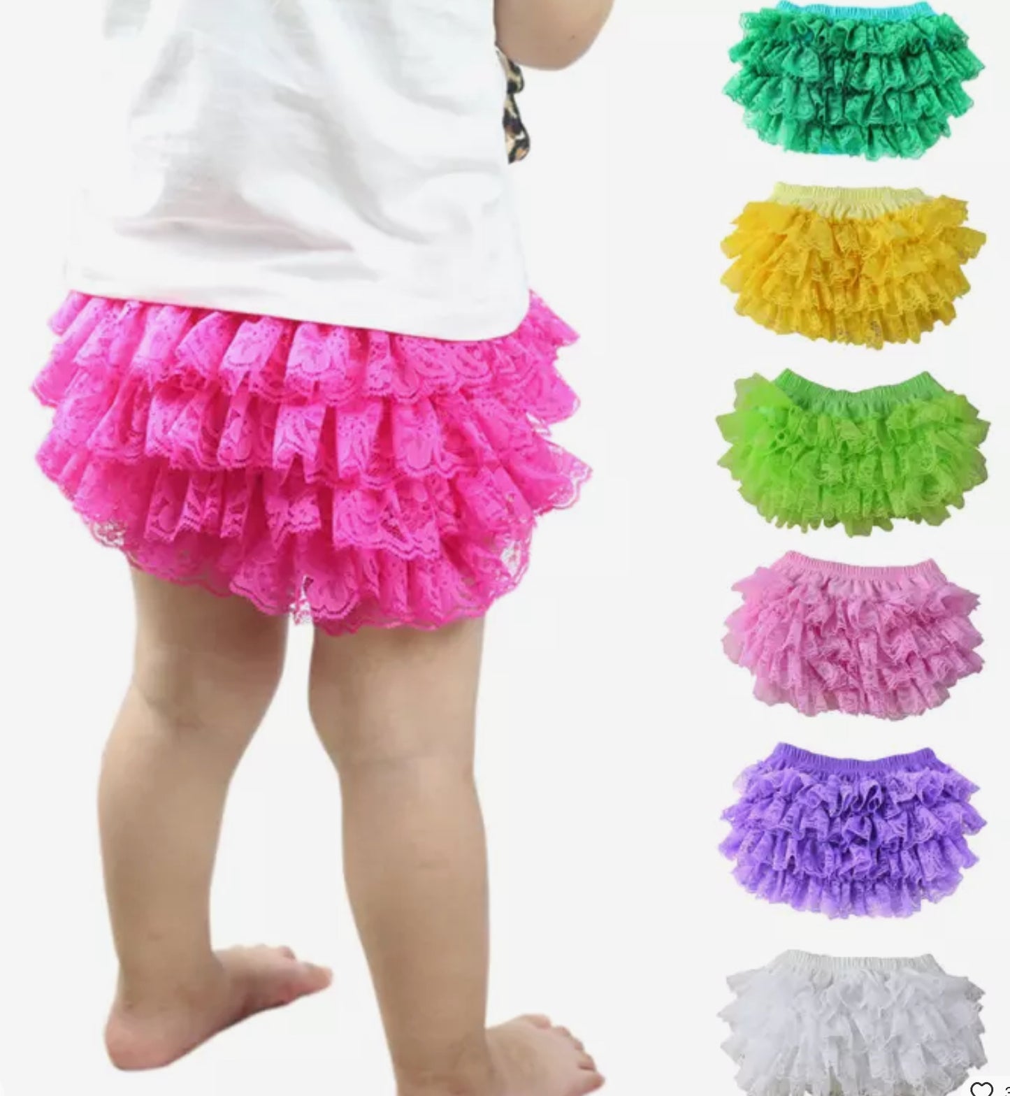 Ruffle Baby Bloomers, Diaper Cover, Lime Green