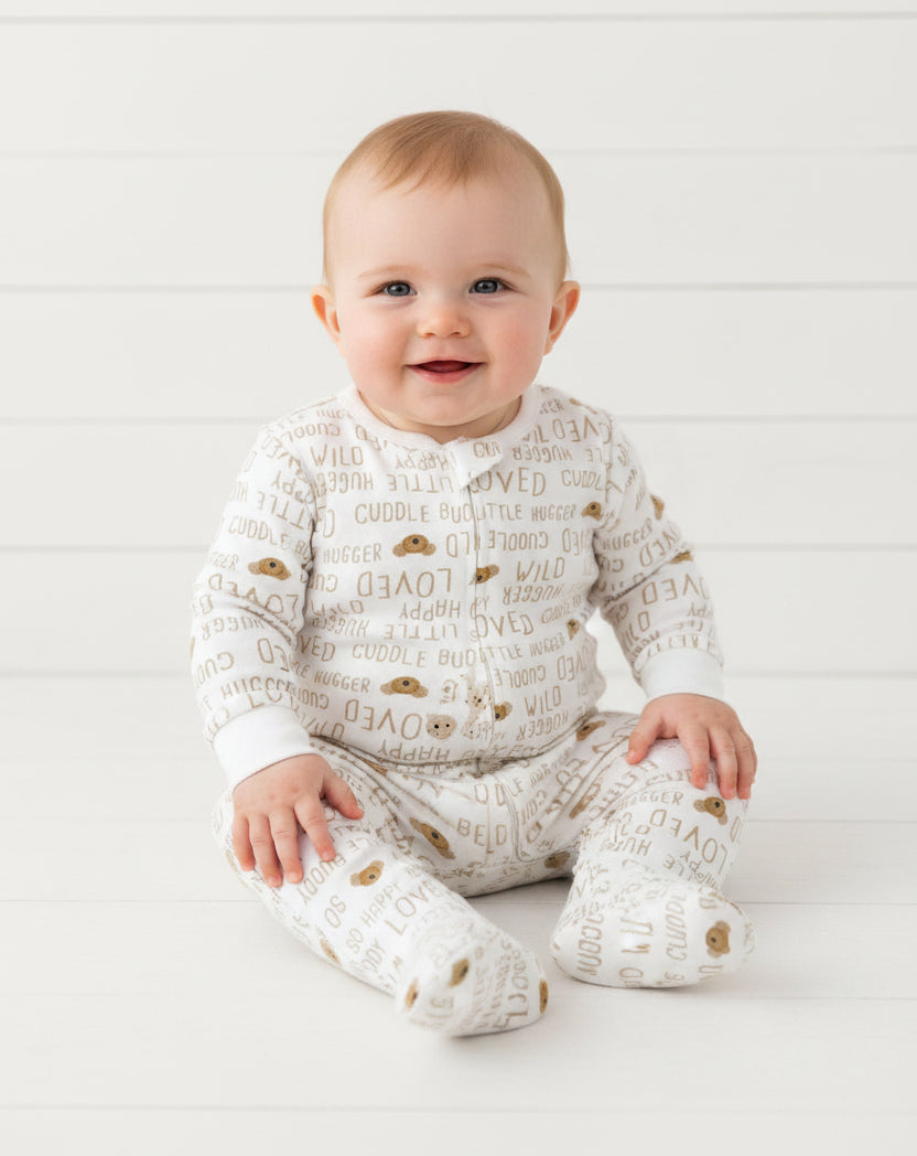 Teddy Bear & Wording Romper, gift, infant, Shower, unisex