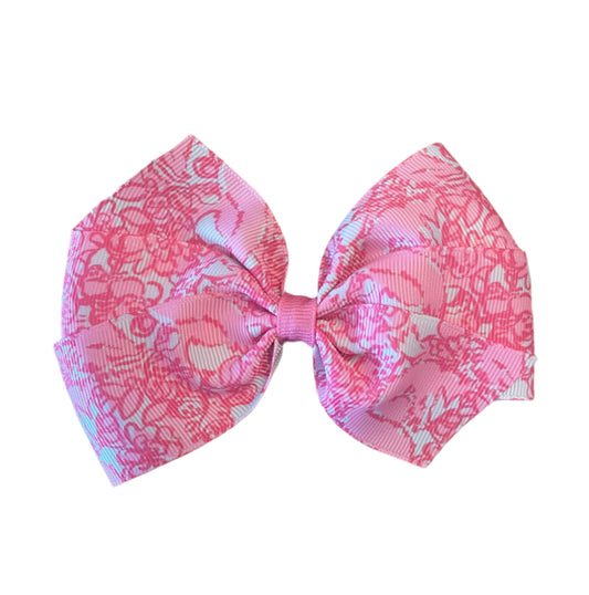She's A Fox Hair Bow, tropical, girl, kids, clip, pink