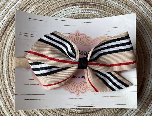 Preppy Striped Nylon Headband with Bow, baby, toddler, child