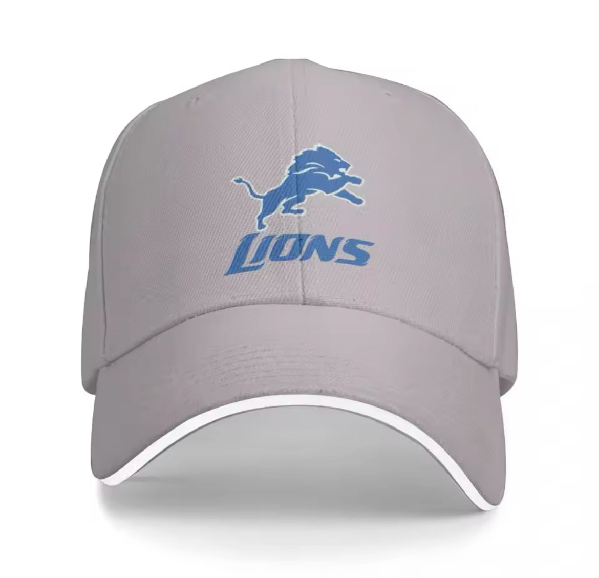 Detroit Lion's Silver Gray Baseball Cap