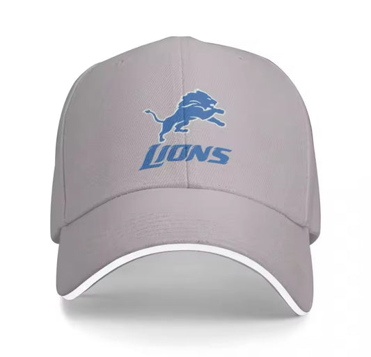 Detroit Lion's Silver Gray Baseball Cap