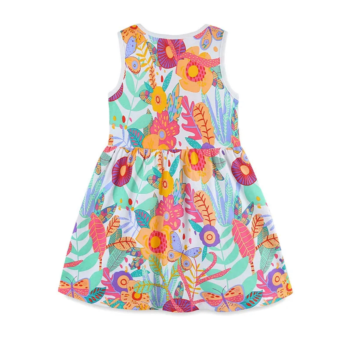 Colorful Floral Twirl Dress, kids, clothing, toddler, girl