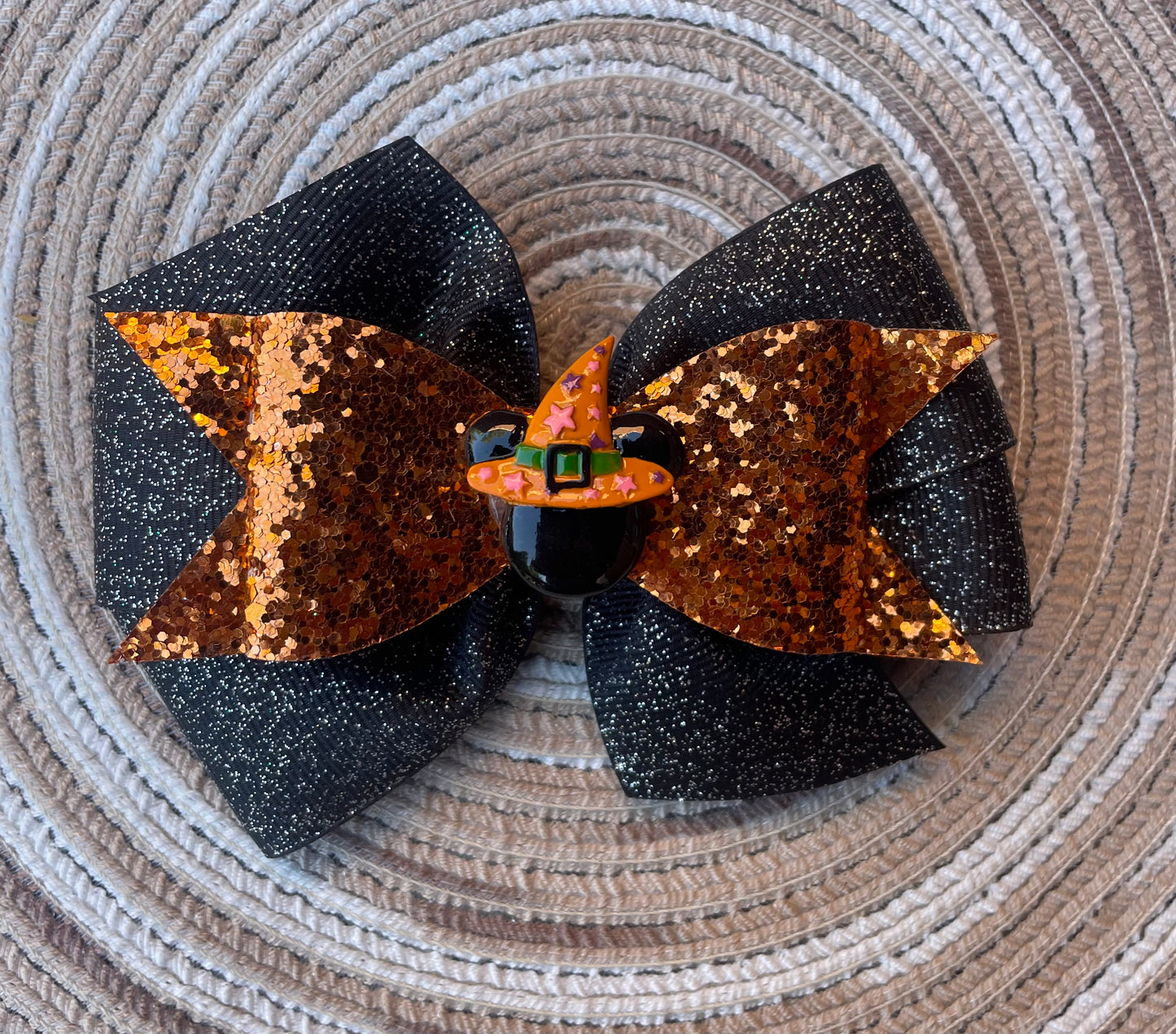 Sparkly Halloween Mouse Hair Bow, clip, Fall, kids, adult