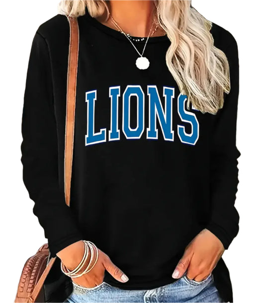 Detroit Lion's Black Long Sleeve Shirt, football