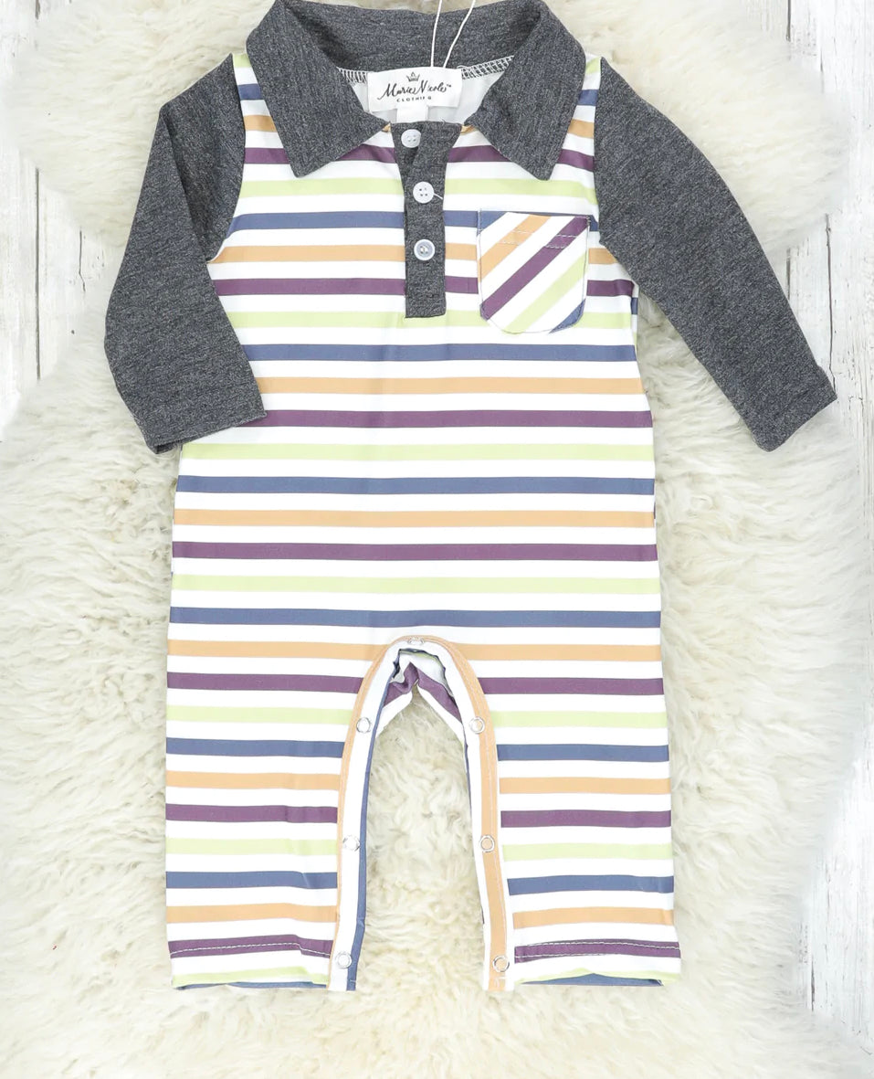 Colorful Striped Romper, baby, kids, clothing