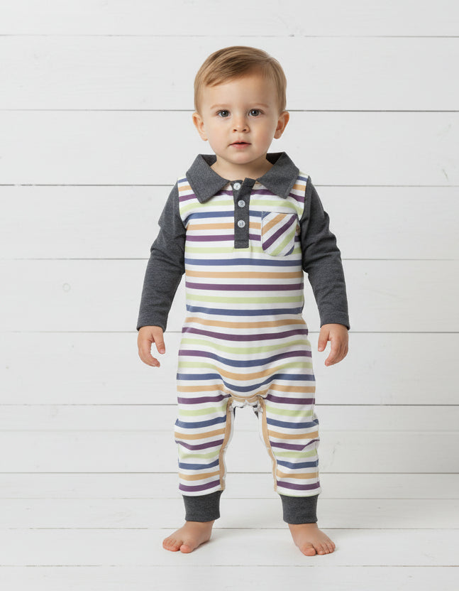 Colorful Striped Romper, baby, kids, clothing
