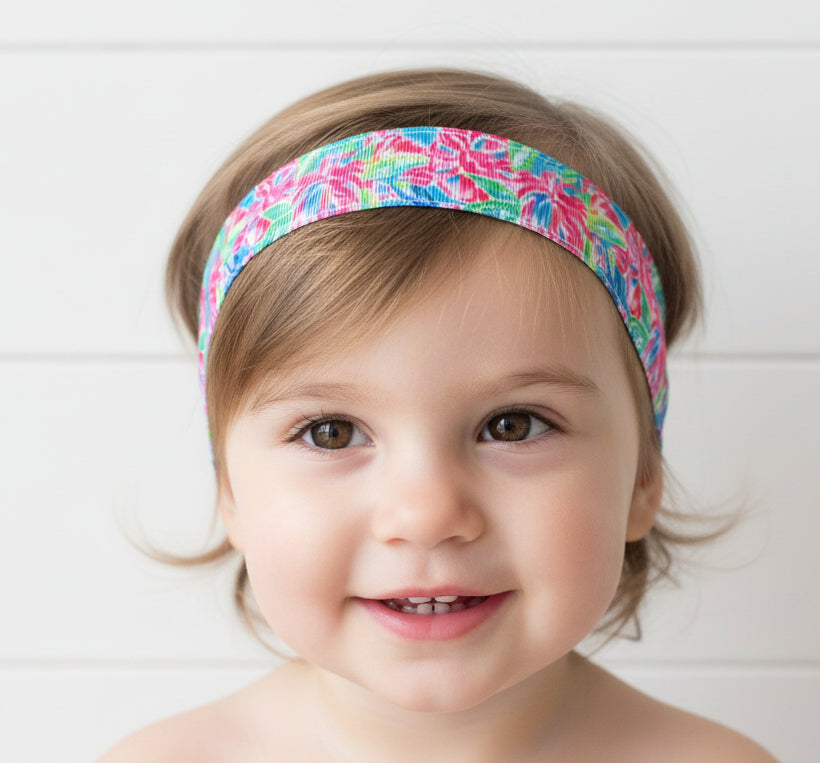 Pink & Green Preppy Print Headbands, Kids, Adults
