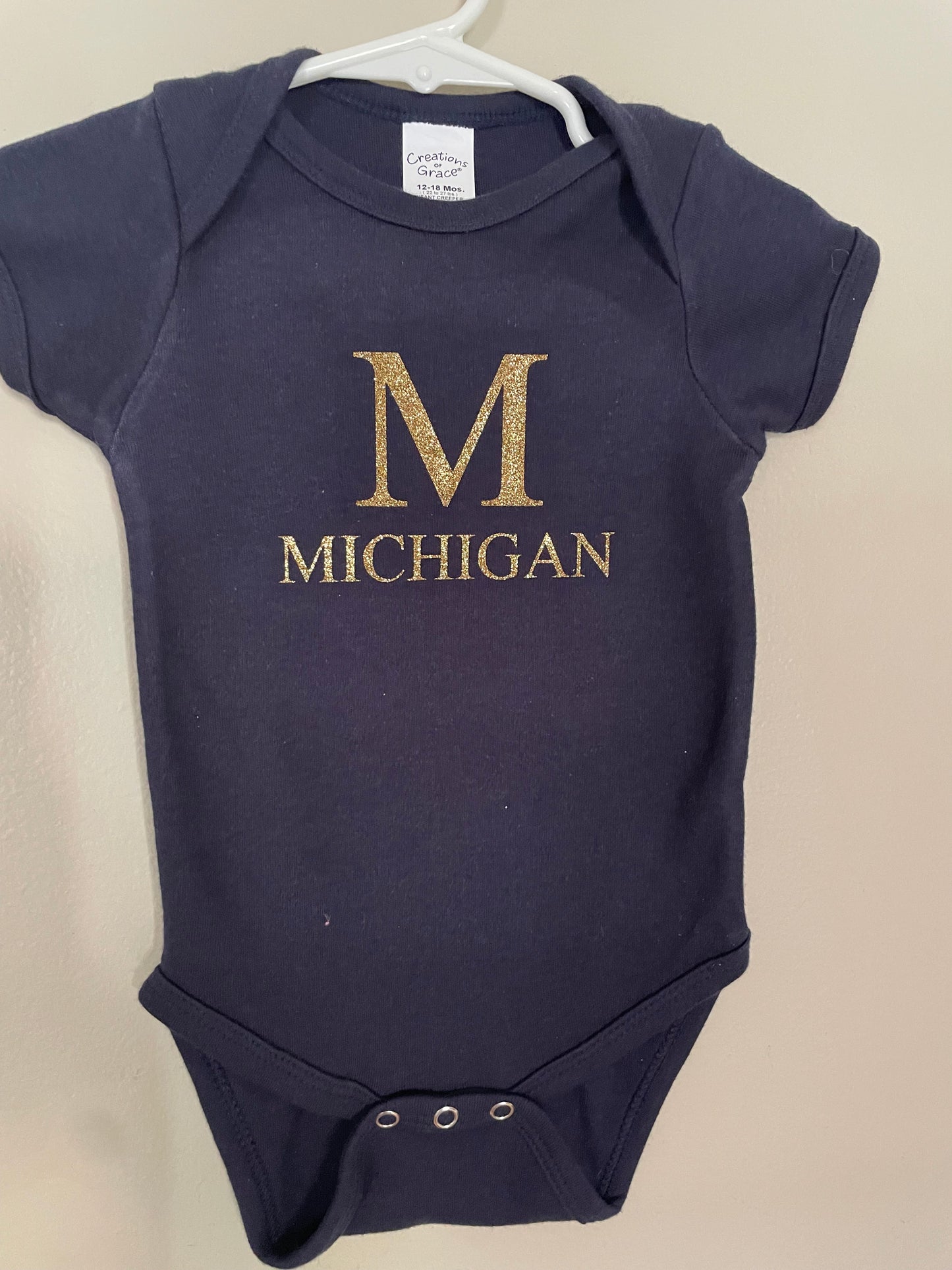 Michigan Blue Onesie, baby, unisex, infant, University