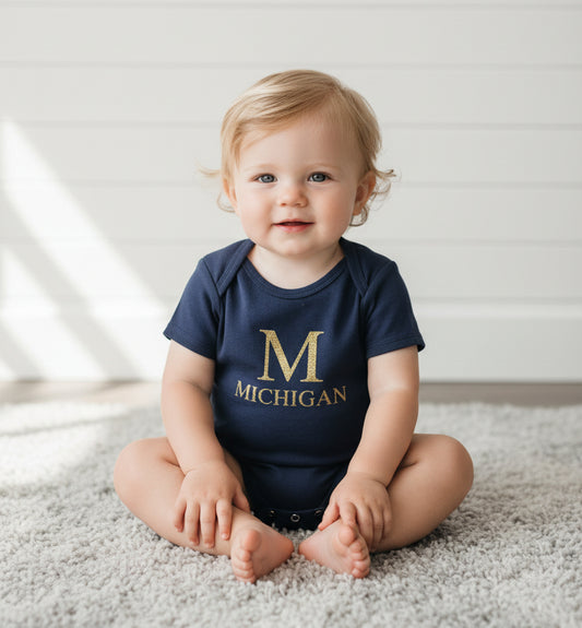 Michigan Blue Onesie, baby, unisex, infant, University