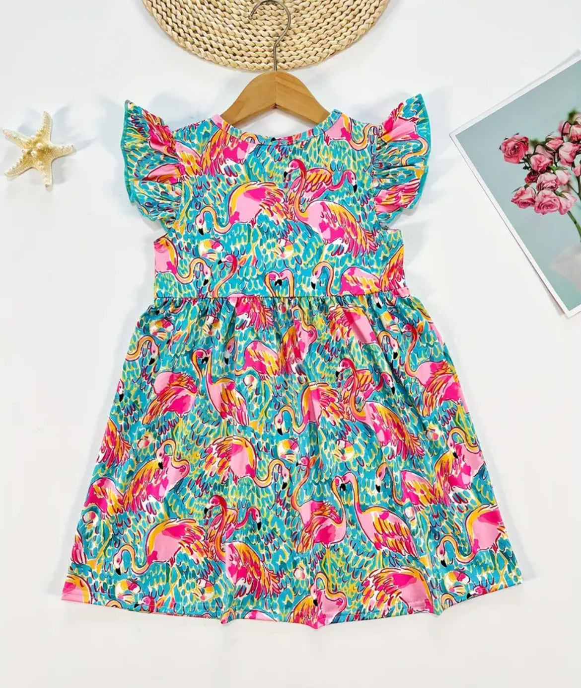 Flamingo Flutter Sleeve Dress, girl, kids, Peel N Eat / SALE: Reg. $17.95