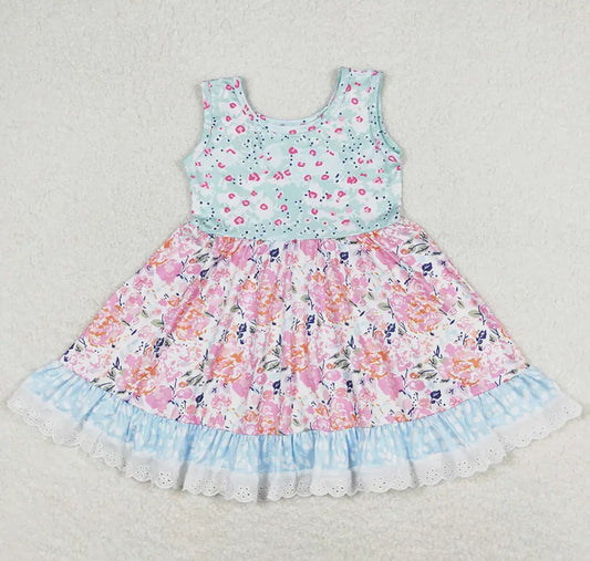 Cottage Chic Flower Twirl Dress, Milk Silk, girl's, kids, clothing