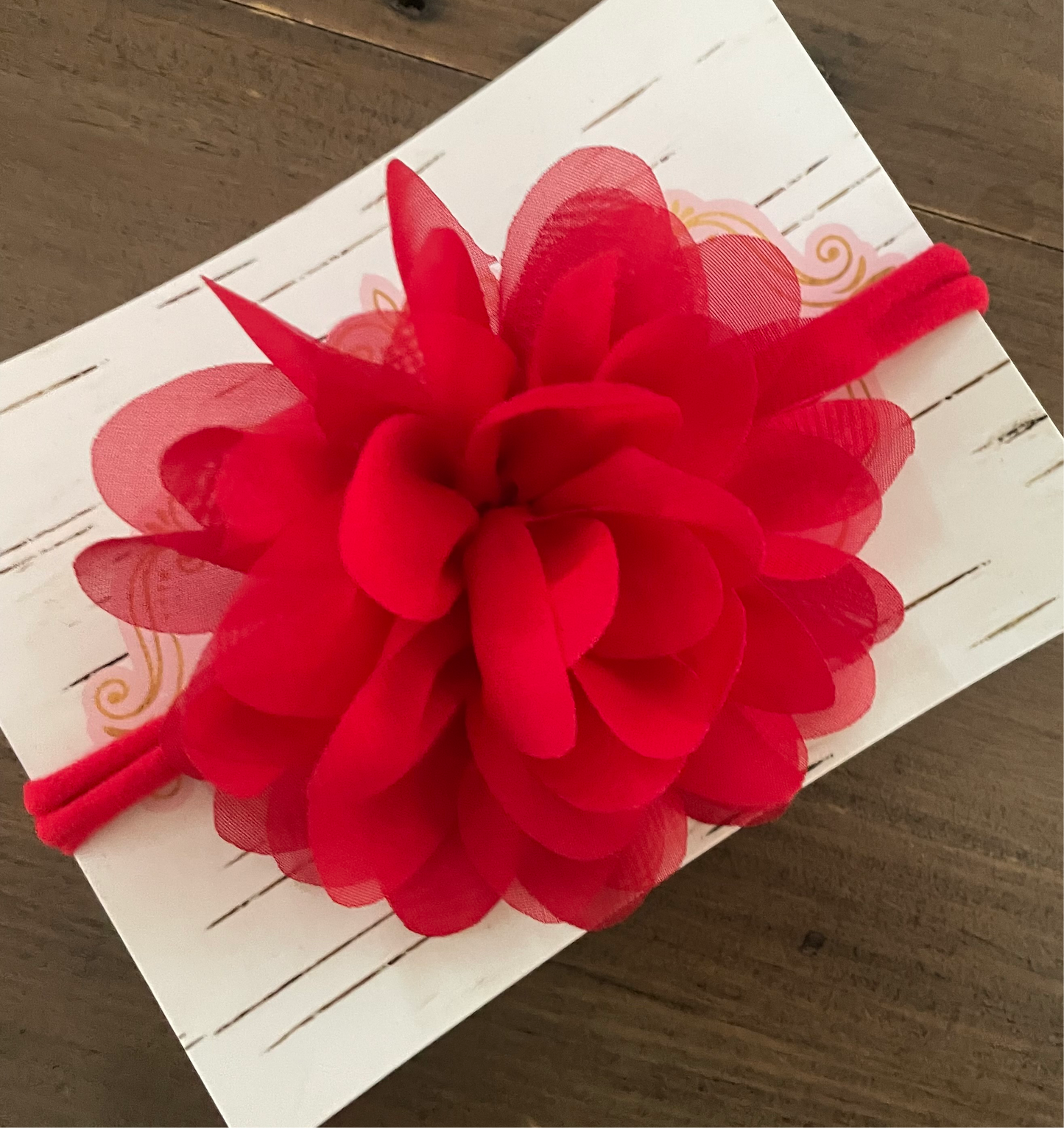 Red Flower Nylon Headband, baby, toddler, child